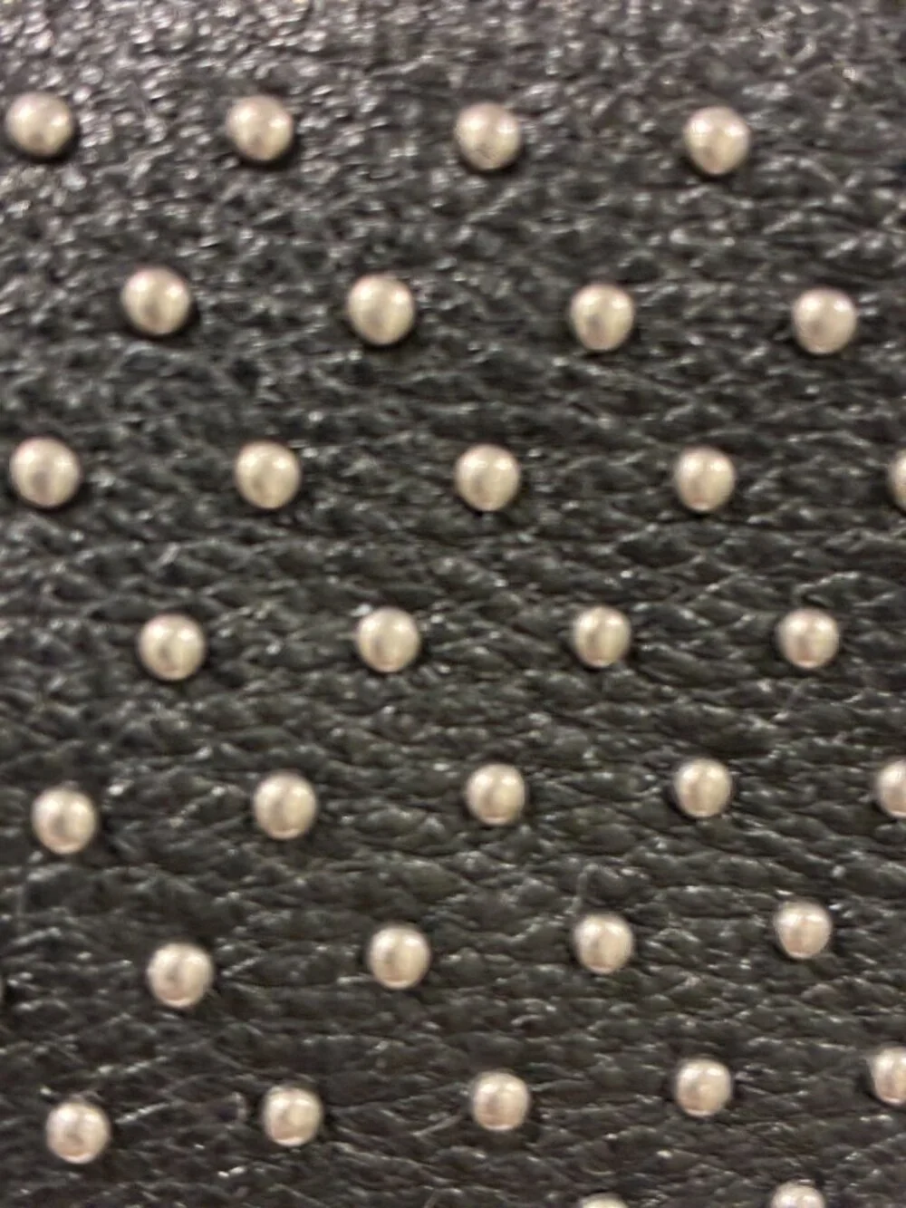 Studded Black Leather Shoulder Bag - Women